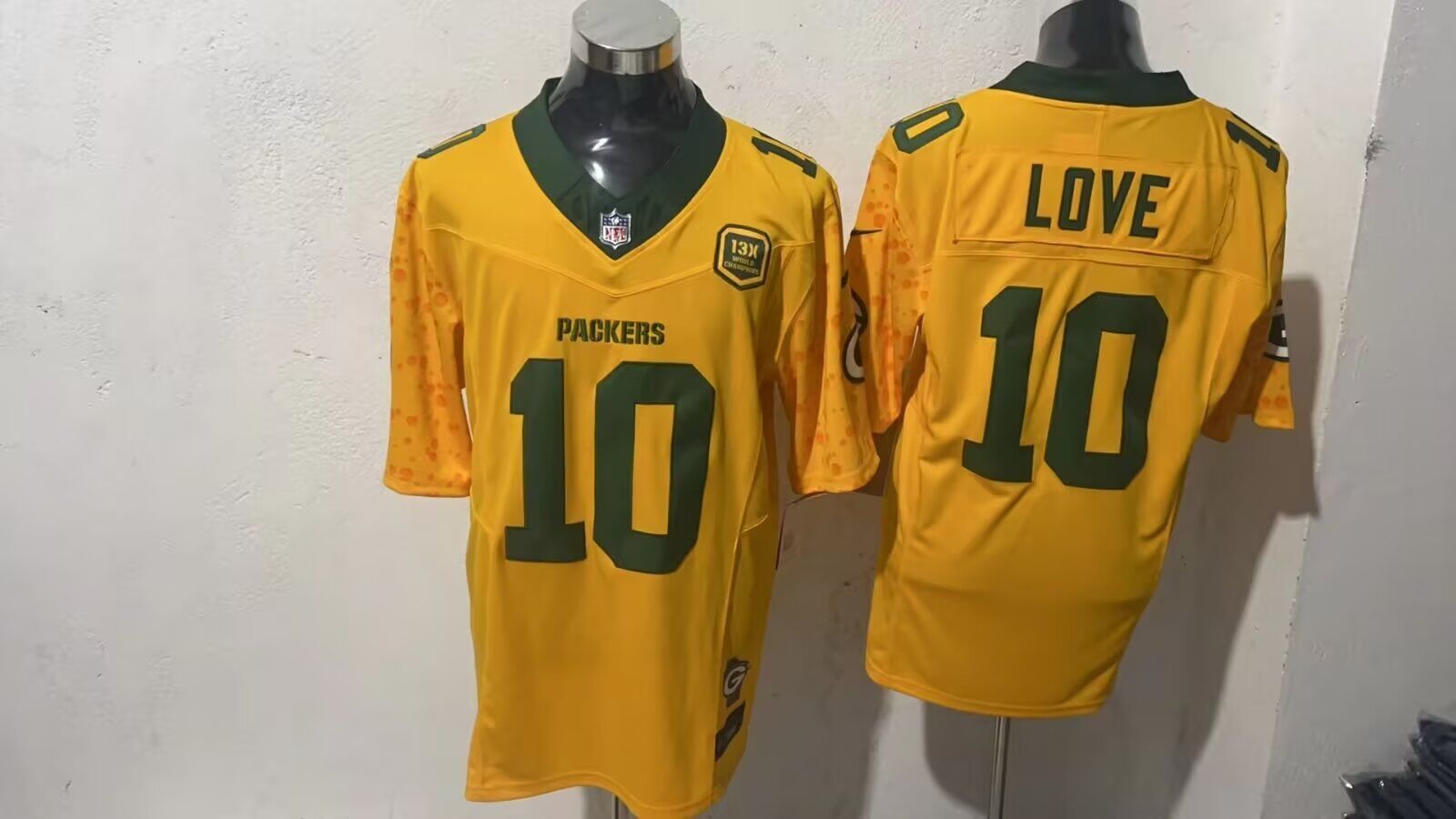 Men Green Bay Packers 10 Love yellow limited 2024 Nike NFL jersey